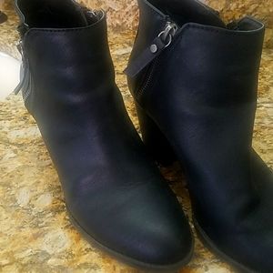 Booties, Black leather like